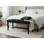 Cabara Tufted Accent Bench – Black, Contemporary Storage & Seating