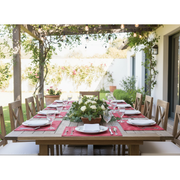 Chambray Ribbed Placemat Red Set of 12 Dining Table Placemat