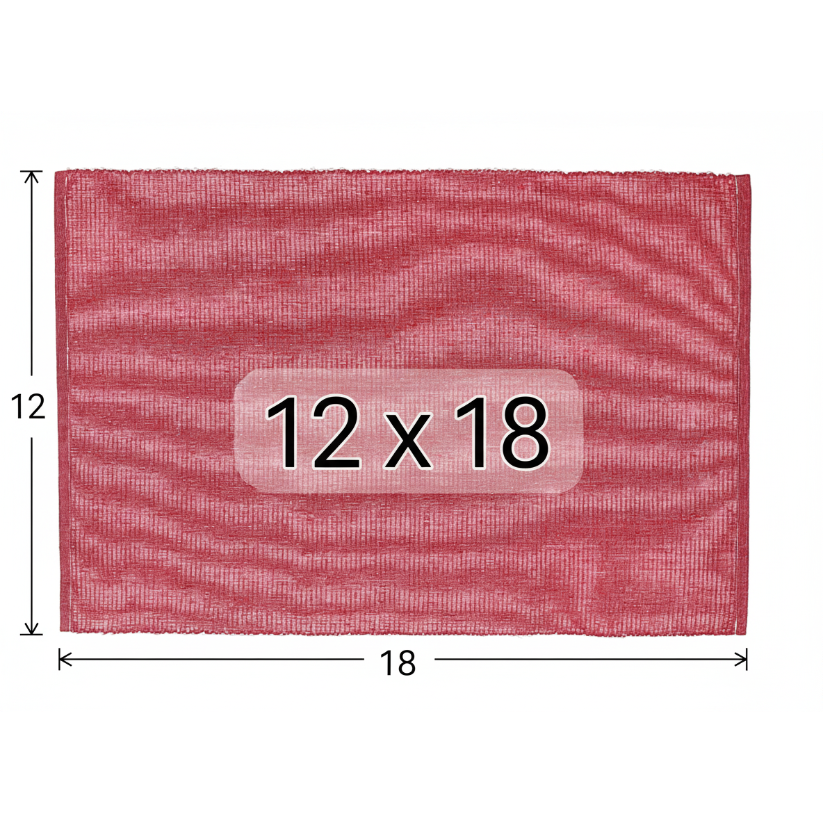 Chambray Ribbed Placemat Red Set of 12 Dining Table Placemat