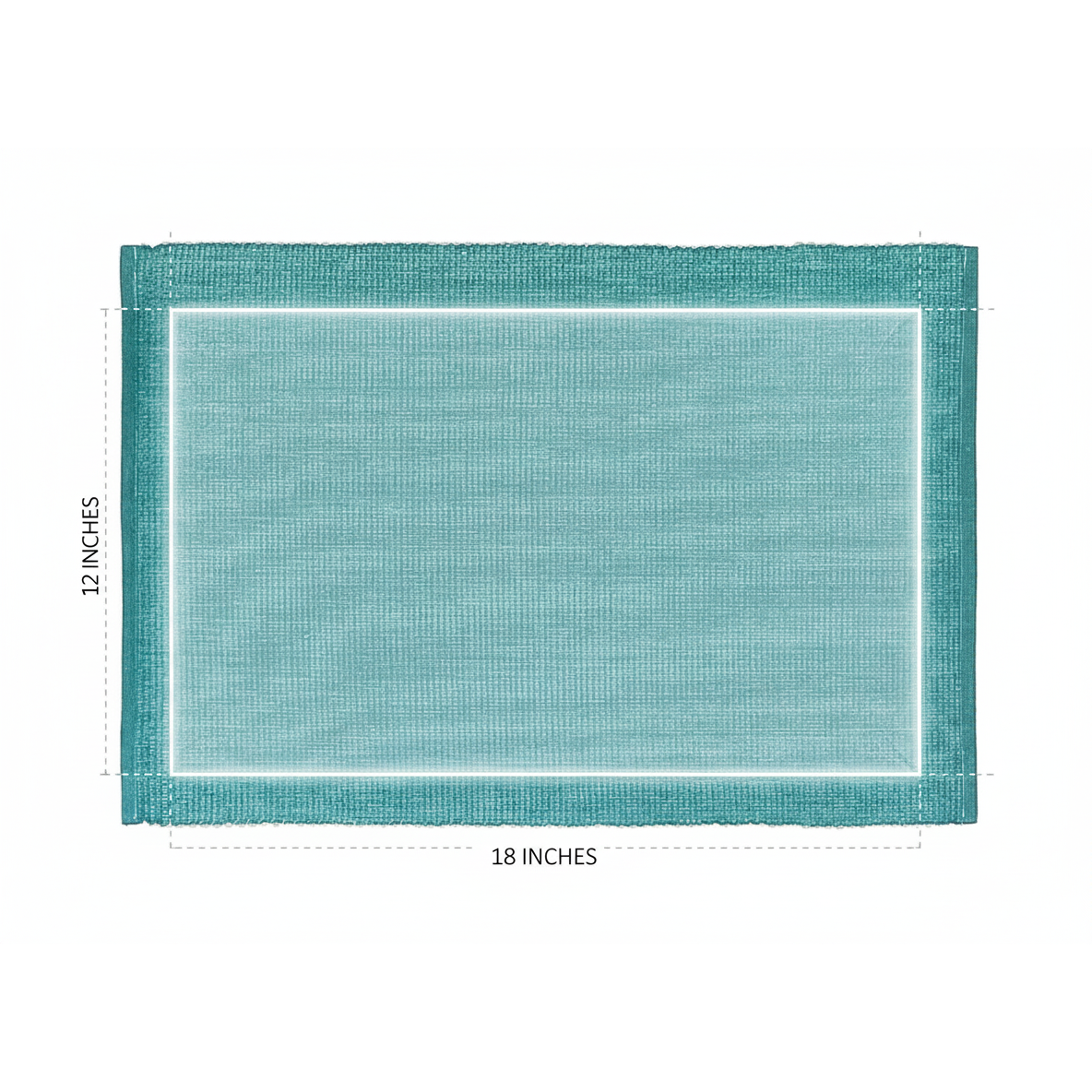 Chambray Ribbed Placemat Teal Set of 12 Dining Table Placemat
