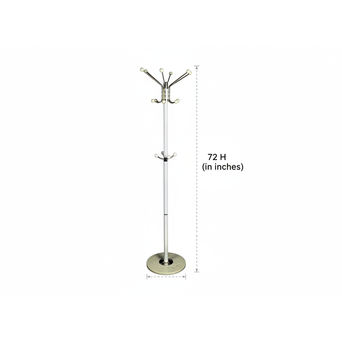 Bloom White Coat Rack with Marble Base, Free-Standing Hall Tree