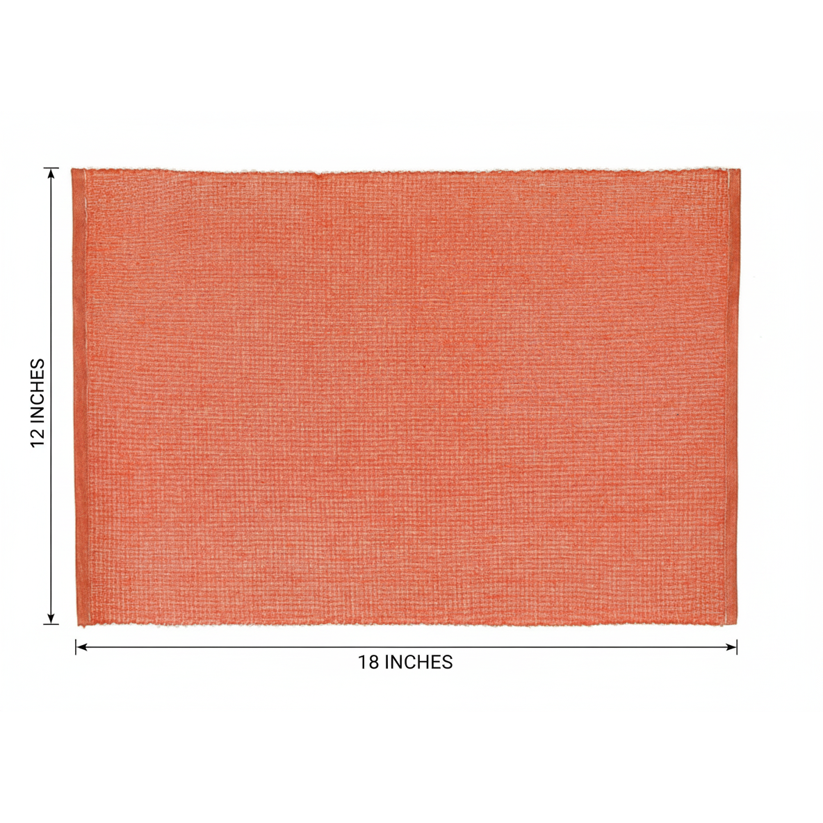 Chambray Ribbed Placemat Orange Set of 12 Dining Table Placemat