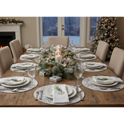 Foil Printed Snowflake Cotton Rope Placemat Silver - Set of 12 Holiday Table Mats