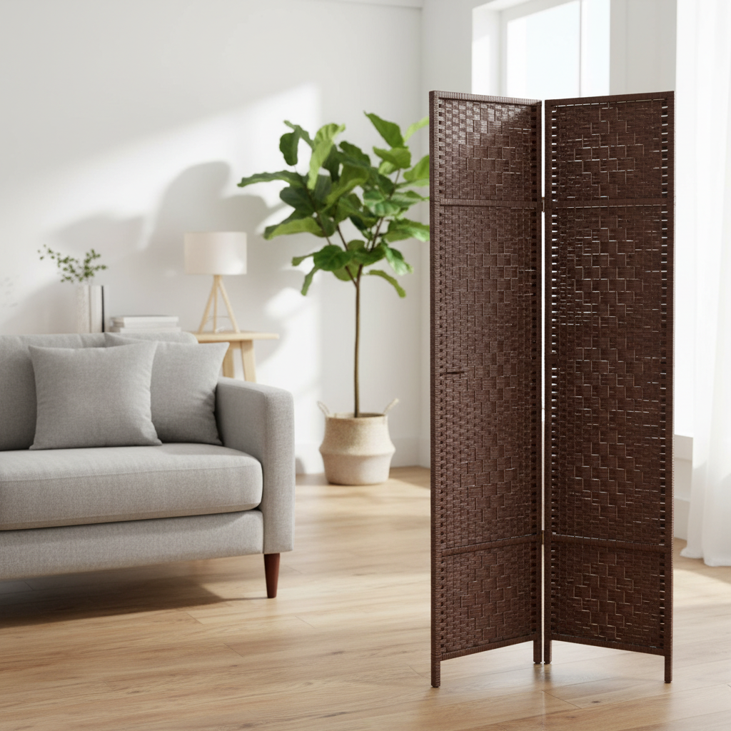 Ferguson Contemporary Bamboo Room Divider, Folding Privacy Screen