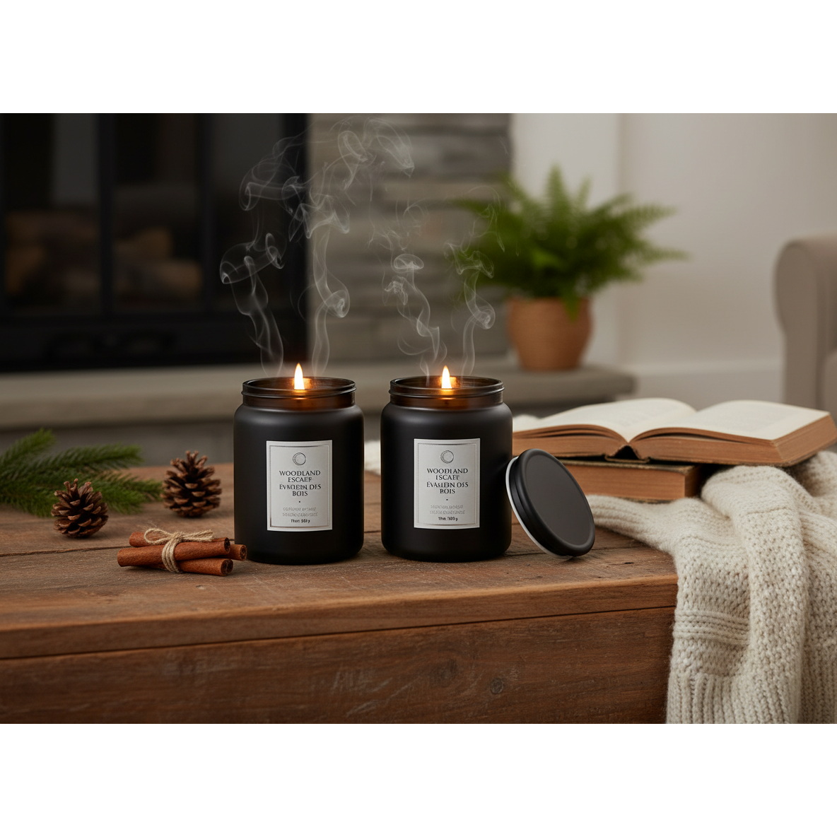 19oz Woodland Escape Luxe Scented Candle With Glass Lid Set of 2