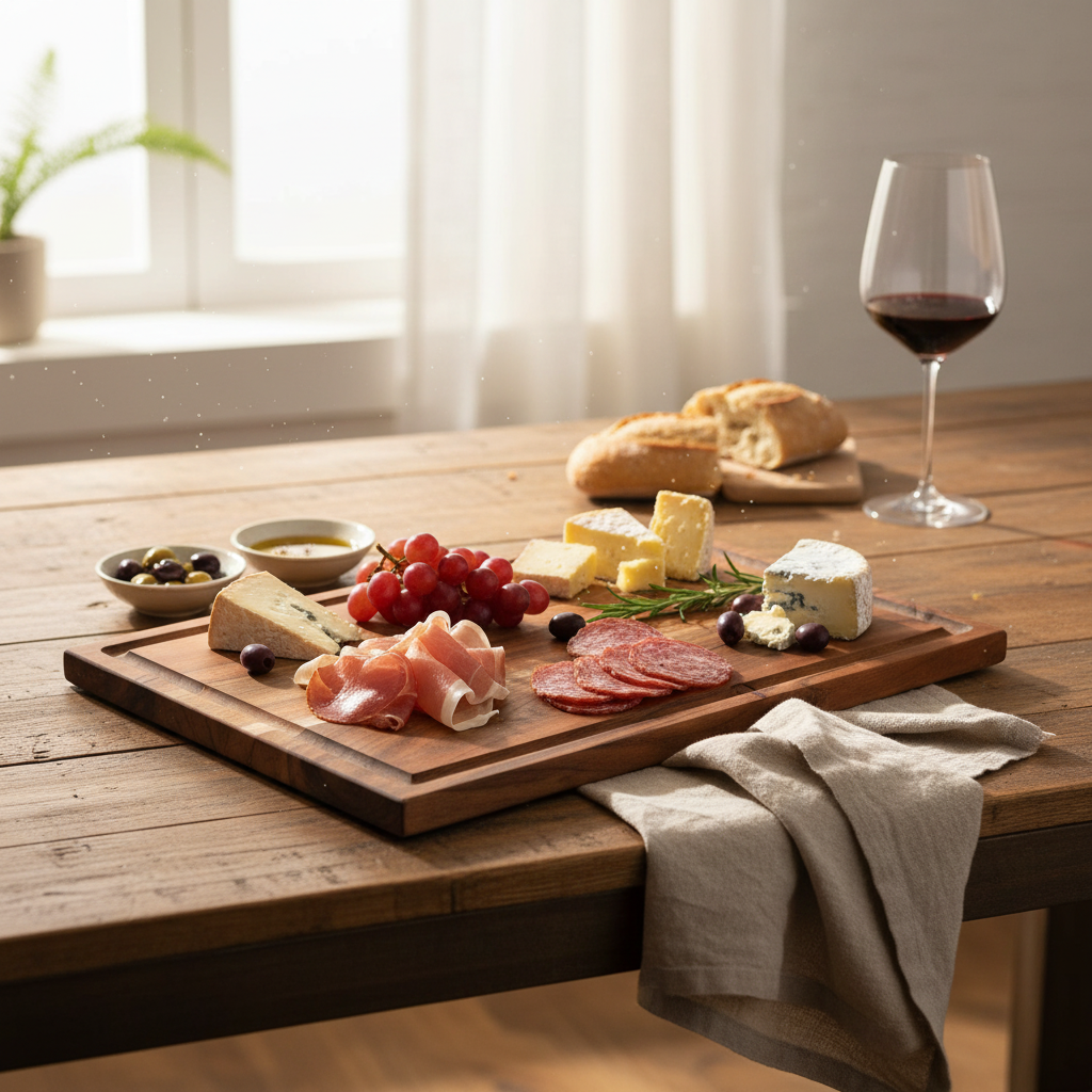 Custom Acacia Wood Cutting And Serving Board, Wooden Cutting Board, Charcuterie Board