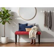 Cabara Tufted Accent Bench – Red, Stylish Bedroom or Entryway Seating
