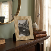 8"x10" Gold Stripe Picture Frame – Decorative Photo Frame, Wall or Table Display