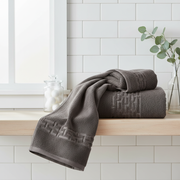 Basketweave Cotton Bath Towel Charcoal Gray 27x50 Inch – Soft, Durable & Plush – Set of 2