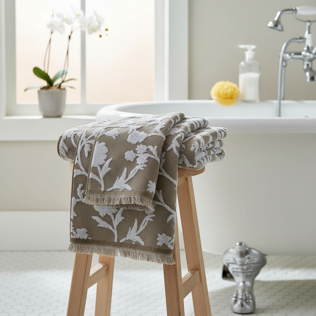 Cameron Bath Towel 27" X 50" Taupe, Taupe Cotton Bath Towel, Plush And Soft, Bathroom Towel