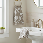 Cameron Hand Towel 16" X 27" Taupe - Set Of 2, Taupe Cotton Hand Towel, Soft And Absorbent, Bathroom Linen, Set Of 2