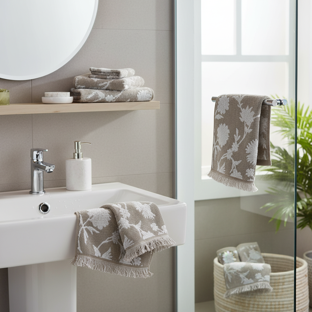 Cameron Wash Cloth 12" X 12" Taupe - Set Of 6, Taupe Cotton Wash Cloth, Absorbent And Soft, Bathroom Towel