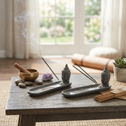 Ceramic Incense Holder Buddha Head, Zen Meditation Decor, Spiritual Home Accent