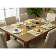 Chambray Ribbed Placemat Yellow Set of 12 Dining Table Placemat