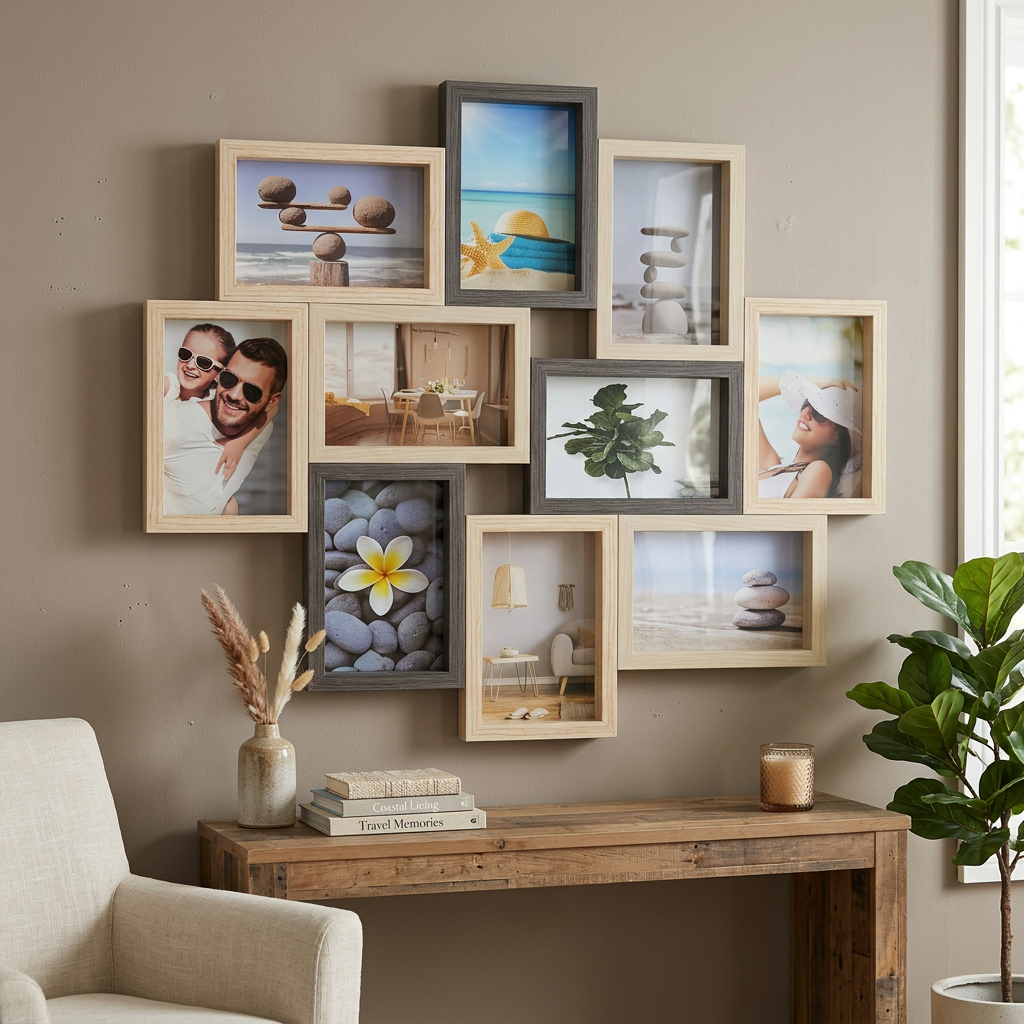 Metropolitan Collage Frame – Holds 10 Photos 4x6 Inch, Modern Wall Decor