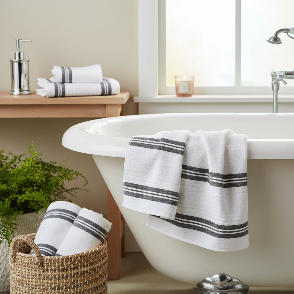 Deluxe Cotton Bath Towel White 27x50 Inch – Spa Quality, Soft & Plush – Set of 2