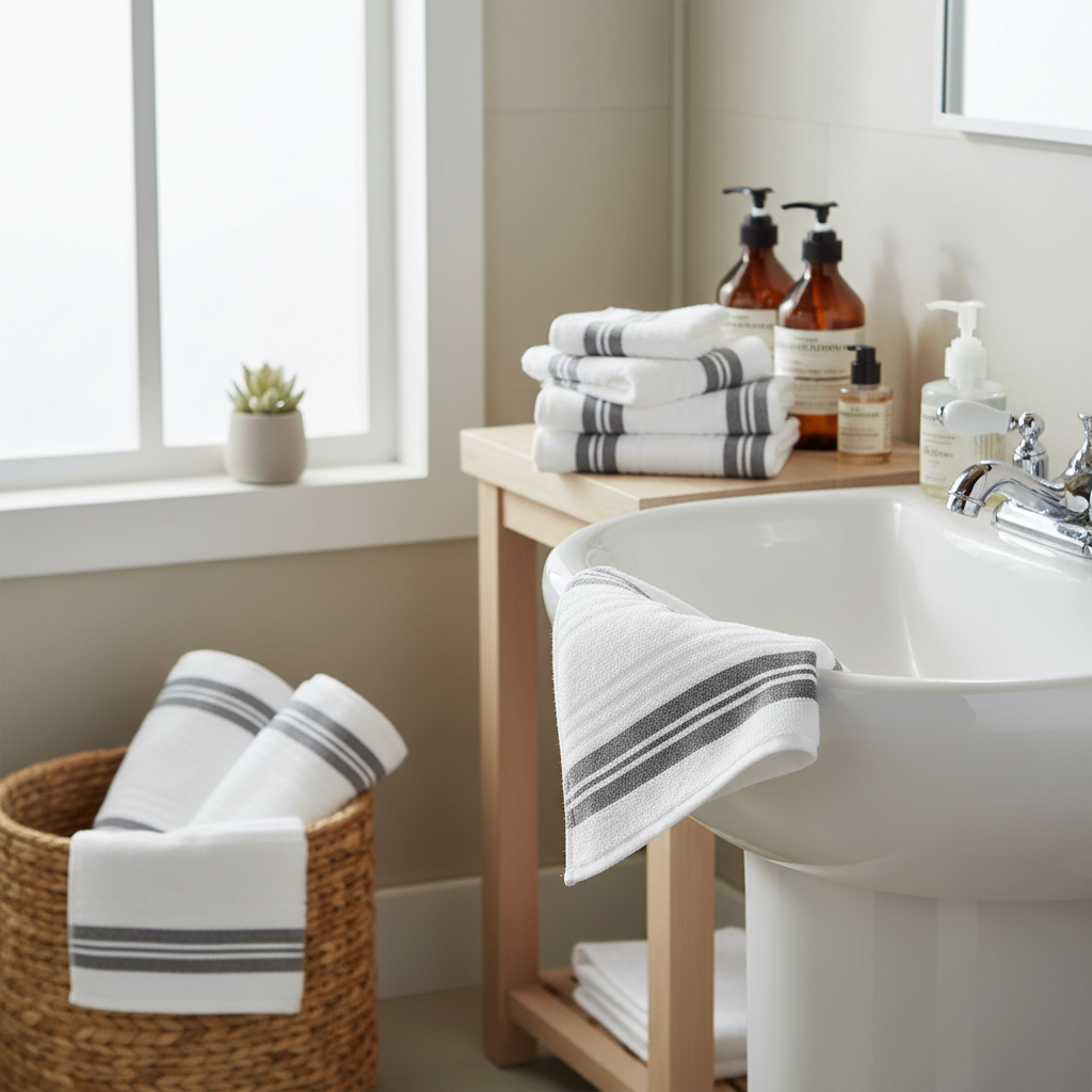 Deluxe Cotton Wash Cloth White 12x12 Inch – Soft, Absorbent & Durable – Set of 6