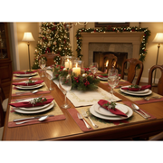 EVA Placemat Christmas Wreath 12 X 18 Holiday Dining Table Mats - Set of 12