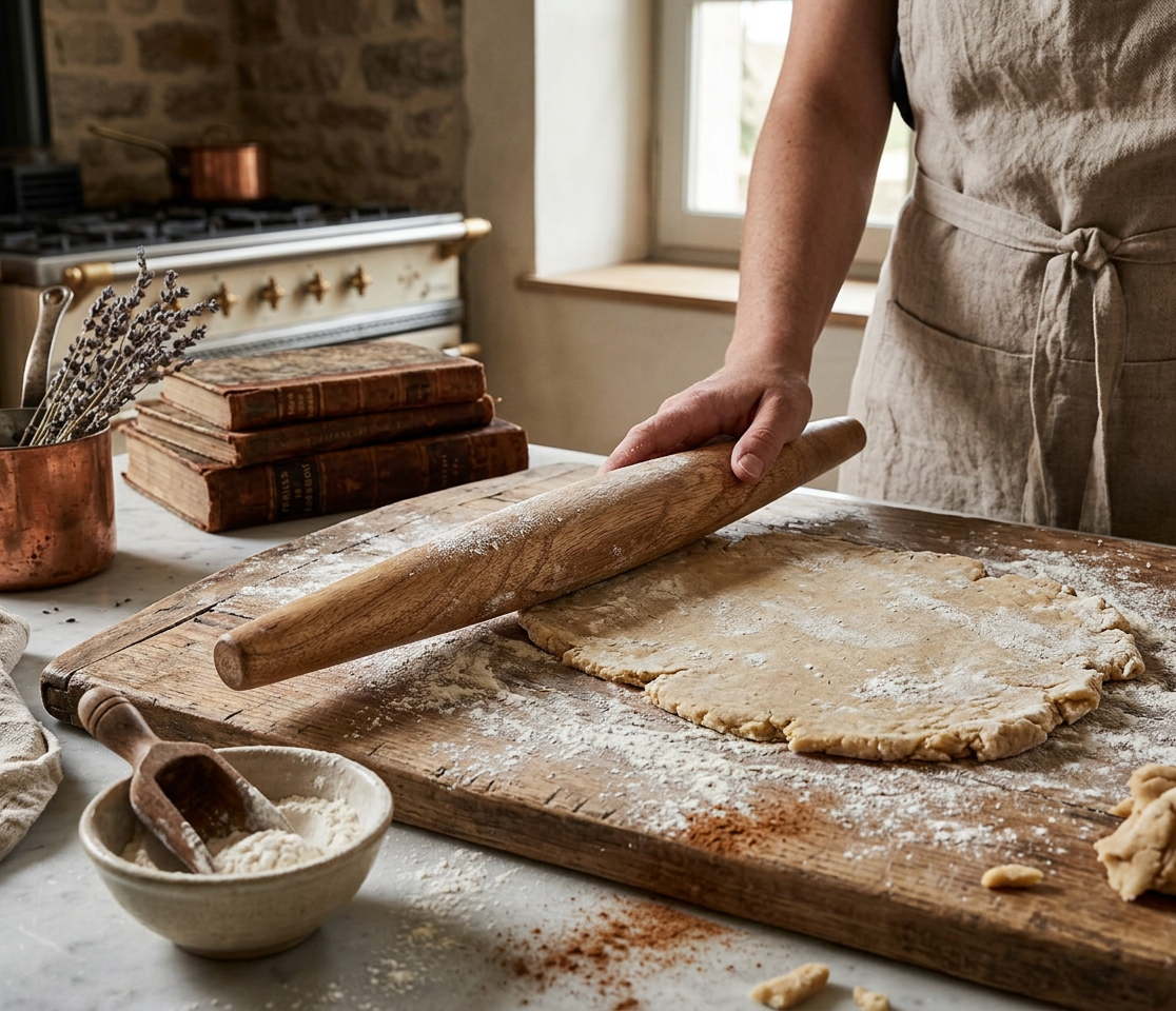 French Mango Wood Rolling Pin, Rustic Kitchen Baking Tool, Wooden Dough Roller