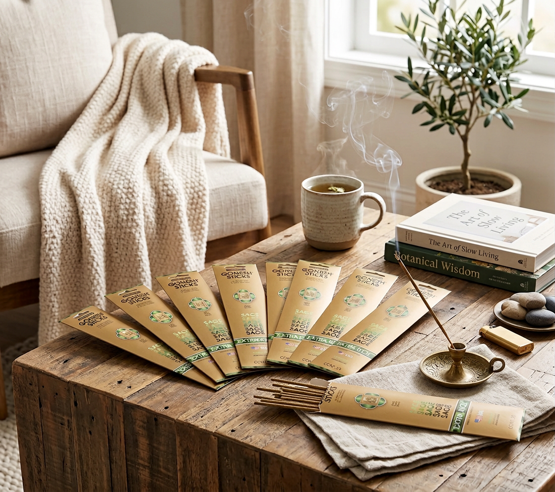 Gonesh Incense Sticks – Sage, Set of 8, Relaxing Aroma