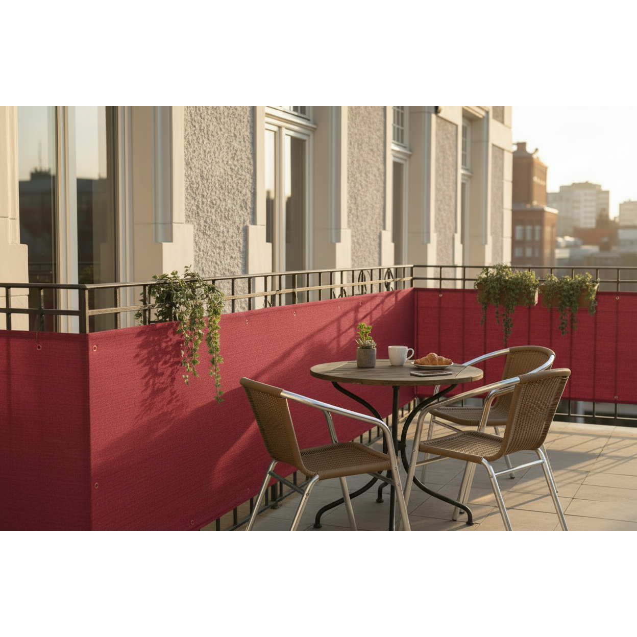 Privacy Balcony Cover – Red, Outdoor Shade & Screening