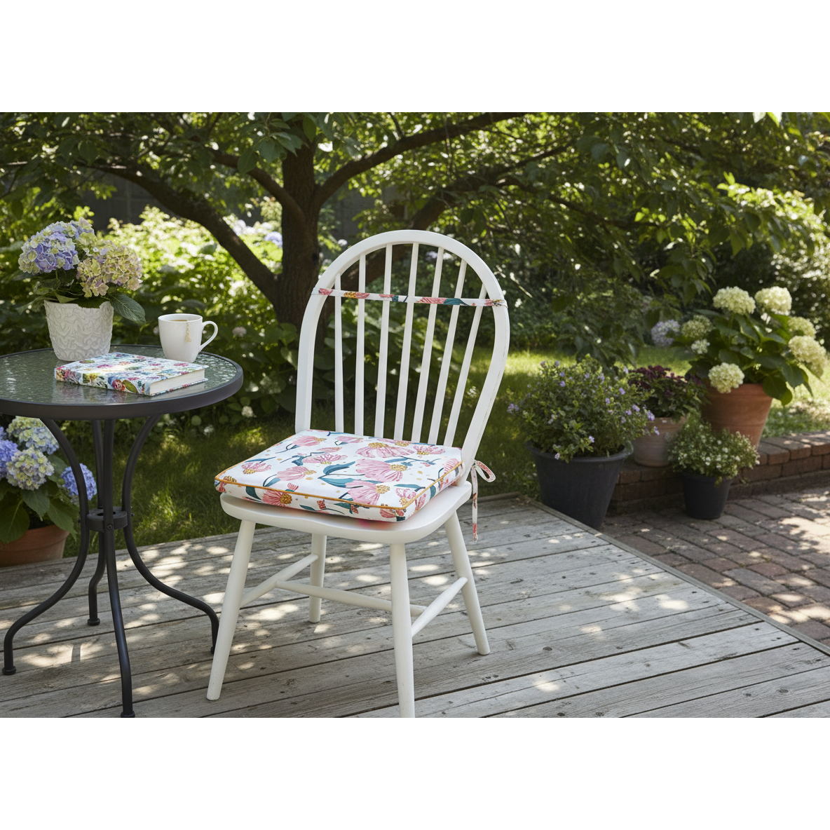Botanical Print Outdoor Chair Pad Coneflower, Coneflower Outdoor Chair Pad, Floral Patio Seat Cushion, Garden Furniture Accessory