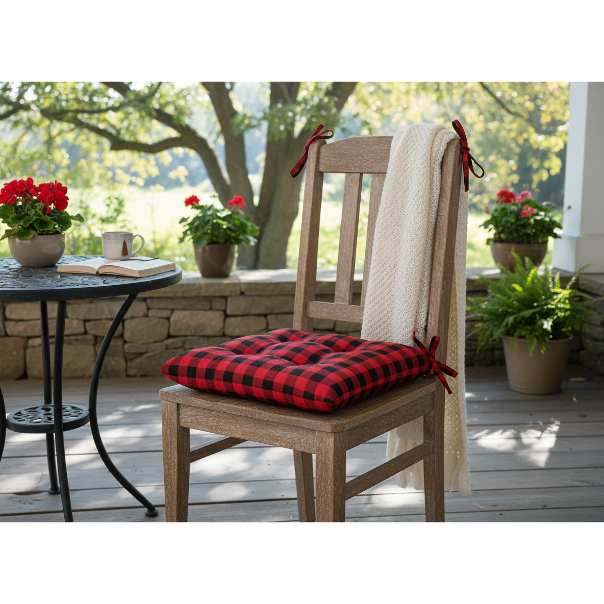 Buffalo Print Chair Pad – 18x18 Inch, Set of 2
