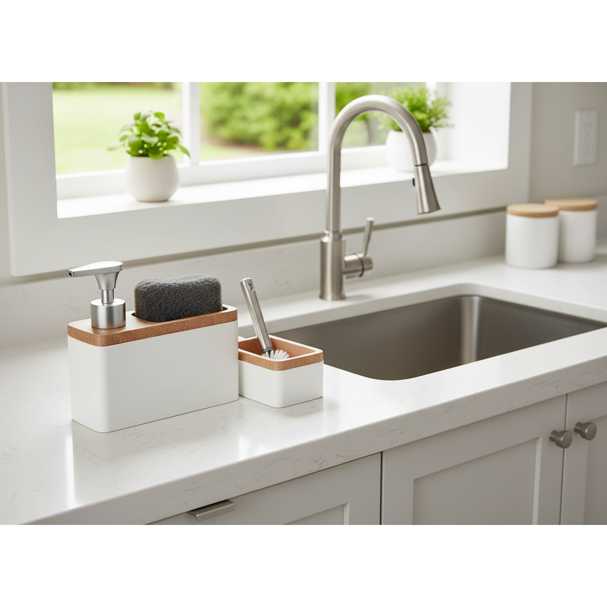 Polyresin Kitchen Sink Soap Dispenser – Bathroom & Kitchen Counter Accessory