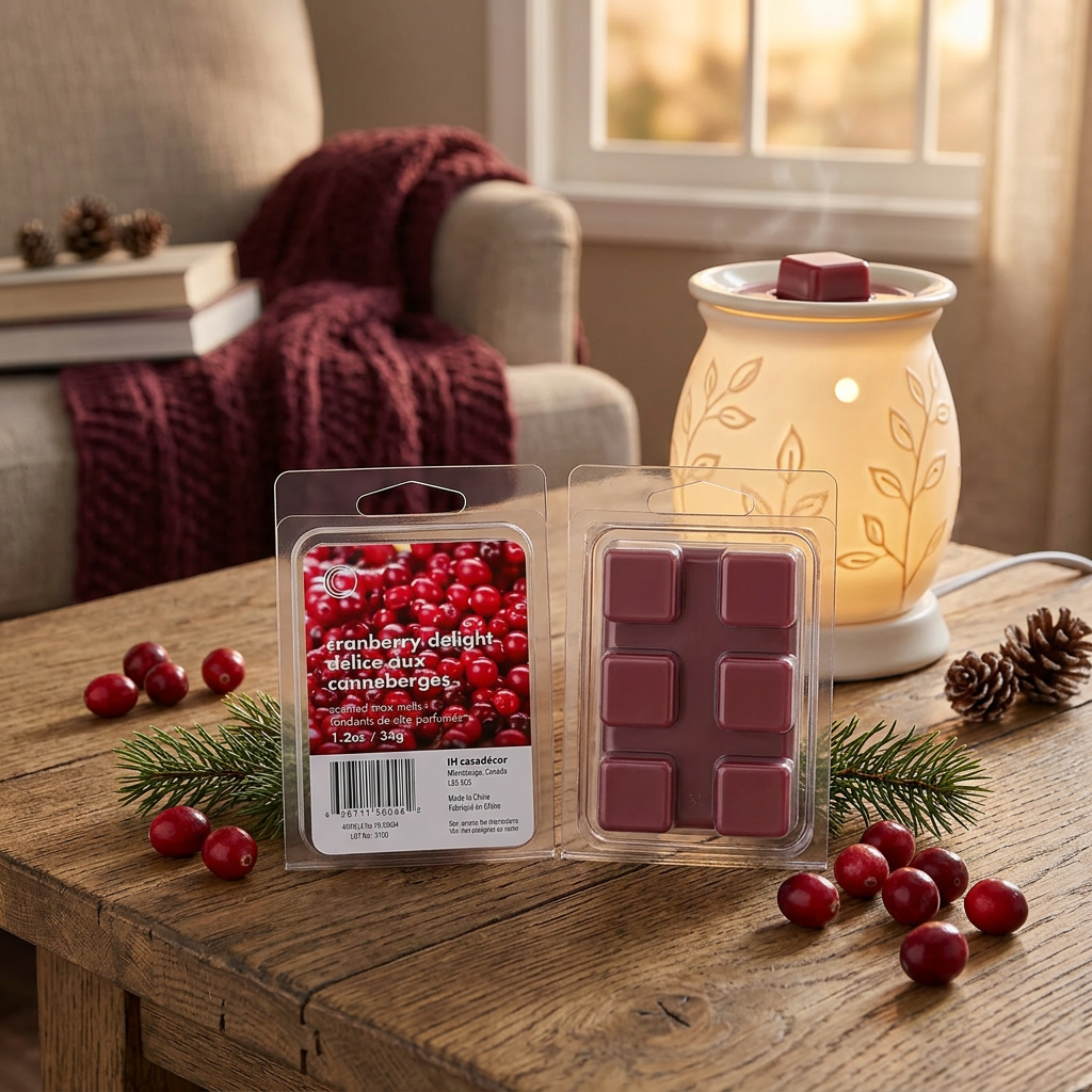 6 Pack Scented Wax Melts Cranberry Delight Home Fragrance Wax Melts