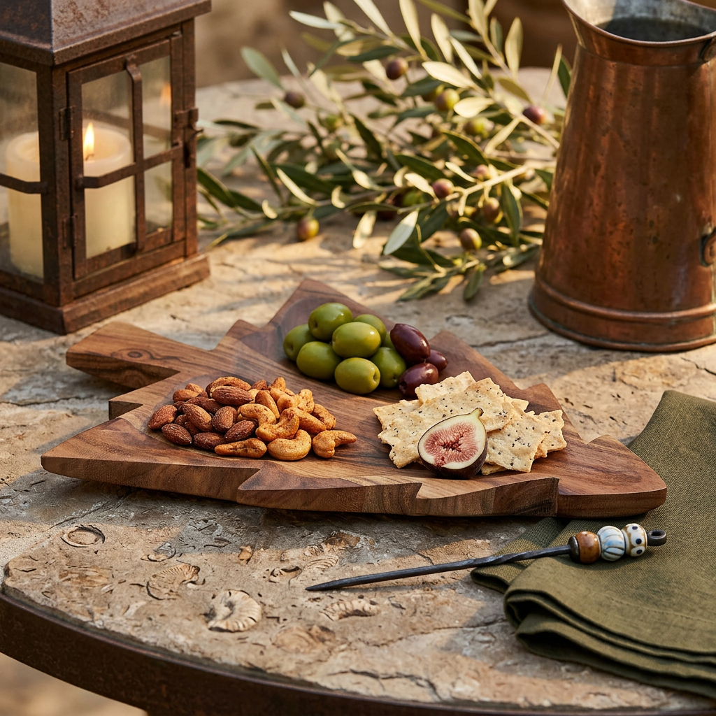 Acacia Oiled Wooden Christmas Tree Serving Board – Holiday Cheese & Charcuterie Tray