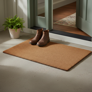 Coir Door Mat 18x30 – Plain Brown, Natural Fiber Welcome Mat, Indoor/Outdoor Front Door Entryway Decor