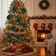 4.72" Green Folding Paper Ball Ornament Set of 12 – Holiday Tree Decoration