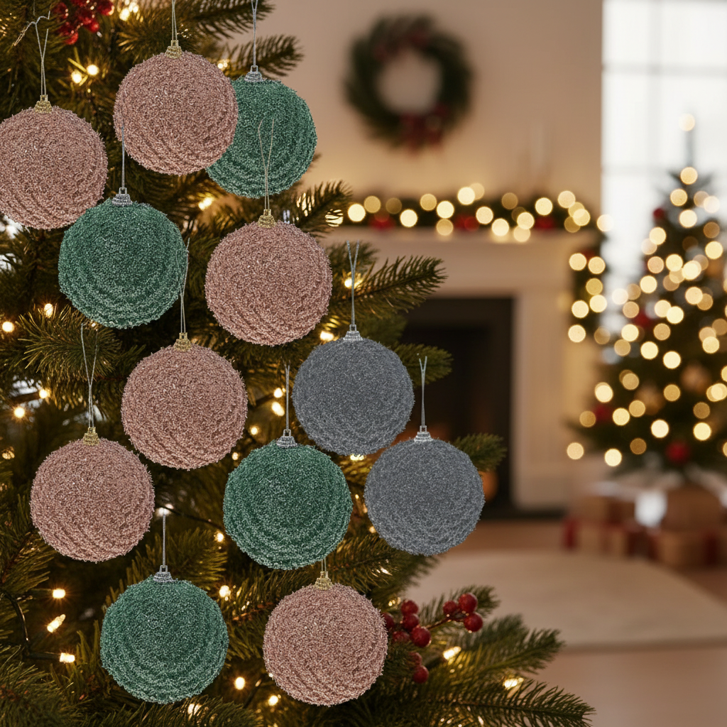 Christmas Ball Ornament Set of 12 – Holiday Tree Decoration