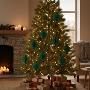 Green Folding Paper Lantern Ornament Set of 12 – Holiday Tree Decoration