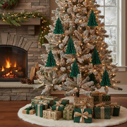 Green Folding Paper Tree Ornament Set of 12 – Holiday Tree Decoration