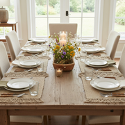 Jute Rectangular Handloom Placemat 14 X 20 Set Of 12, Rustic Table Decor