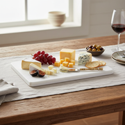 White Marble Rectangle Cheese Board With Cheese Spreader, Kitchen Serving Board