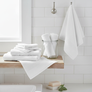 Nova Wash Cloth 12" X 12" White Set Of 6, White Cotton Wash Cloth Set Of 6, Bathroom Or Kitchen Hand Towel