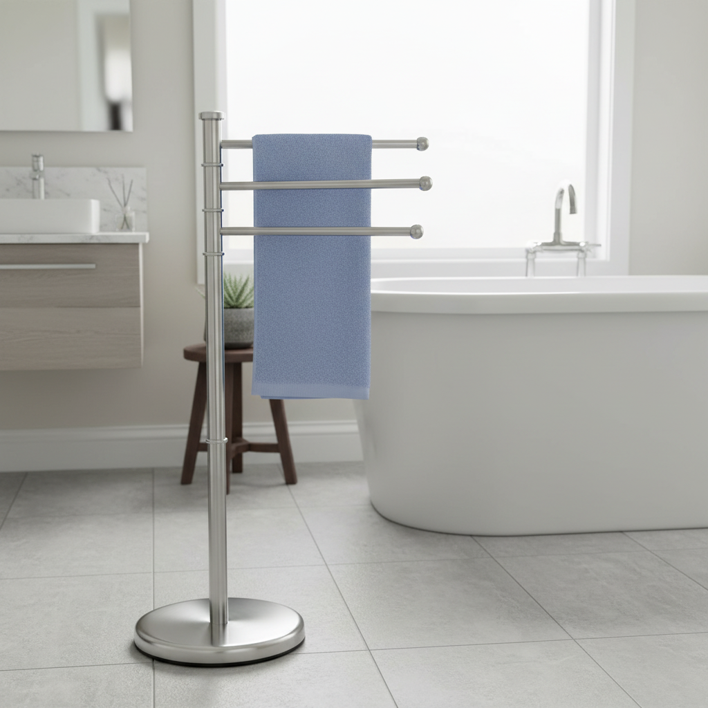 Brett 3-Arm Towel Stand, Bathroom Organizer