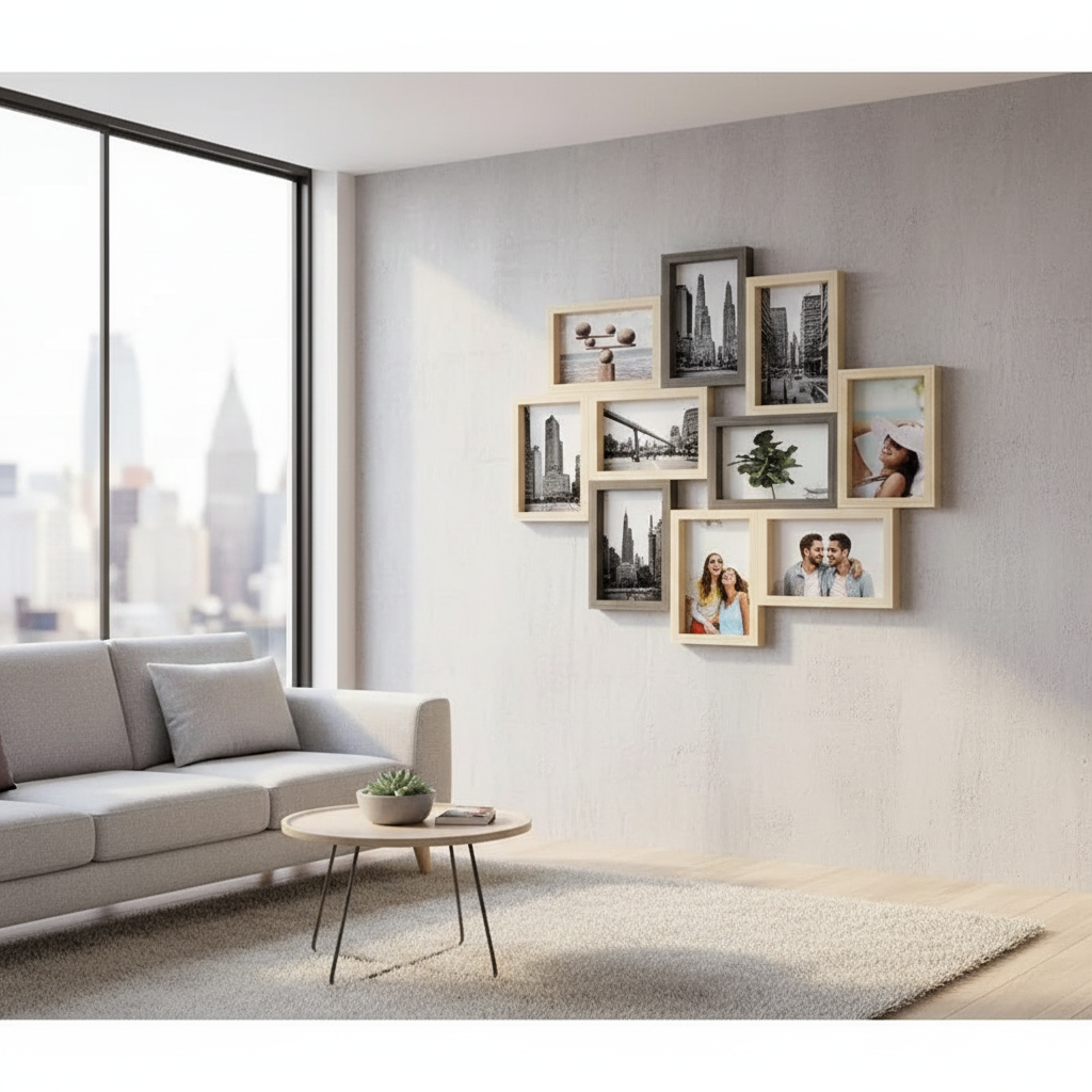 Metropolitan Collage Frame – Holds 10 Photos 4x6 Inch, Modern Wall Decor