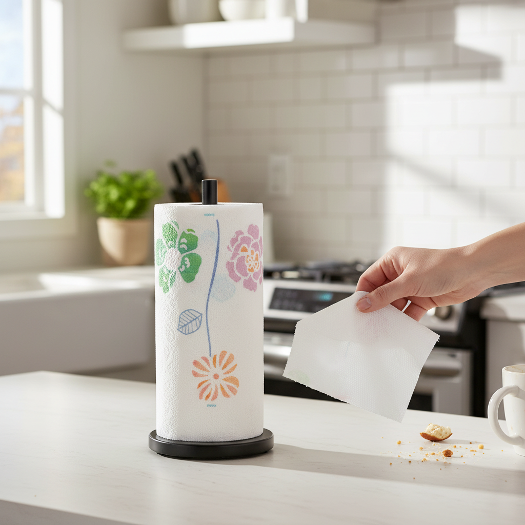 Metal Paper Towel Holder Black Kitchen Counter Organizer - Set of 2
