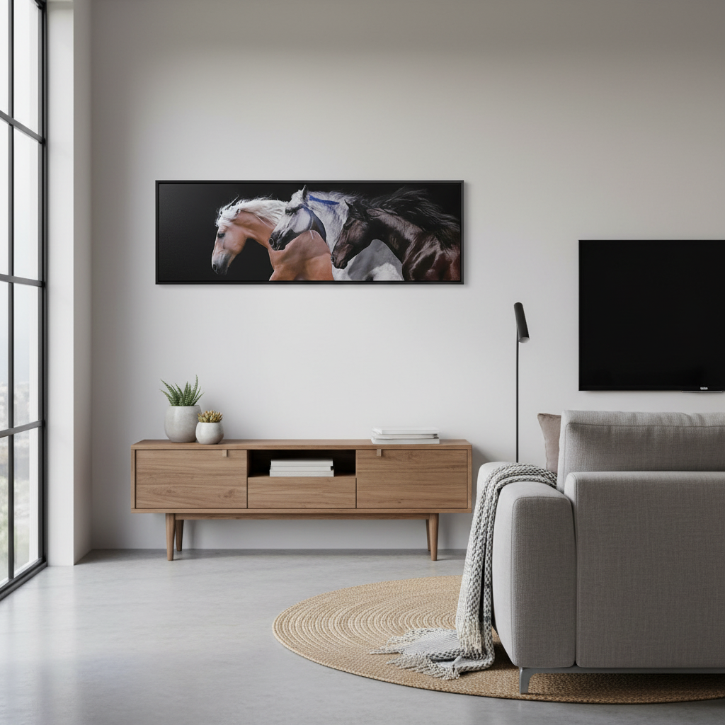 Canvas Wall Art Triple Horse Head Home Decor