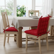 Polyester Tufted Chairpad Red 18x18 Inch Set of 2 Dining Chair Cushion