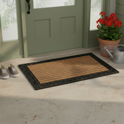 Rubber & Coir Brush Doormat – Rectangular Striped, 30x48 Inch