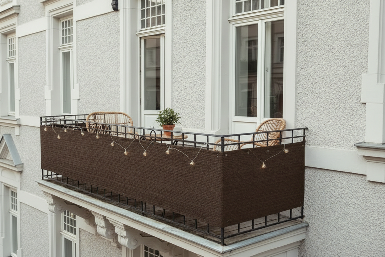 Privacy Balcony Cover – Chocolate Brown, Outdoor Balcony Shade