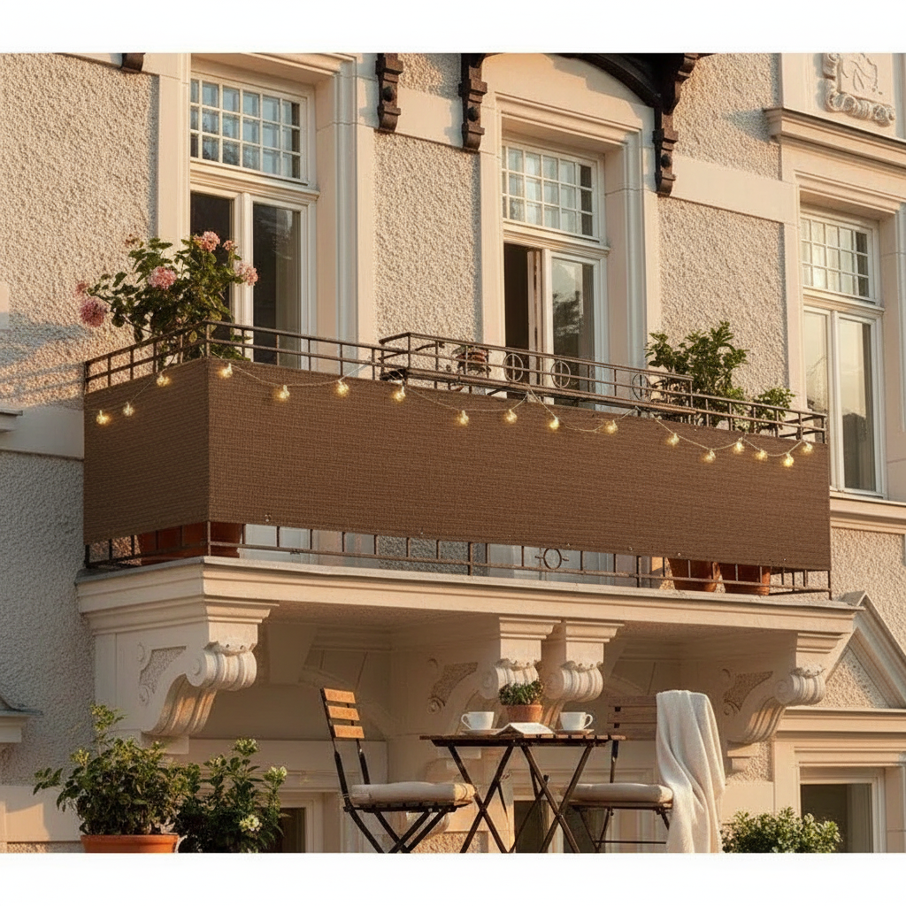 Privacy Balcony Cover – Chocolate Brown, Outdoor Balcony Shade