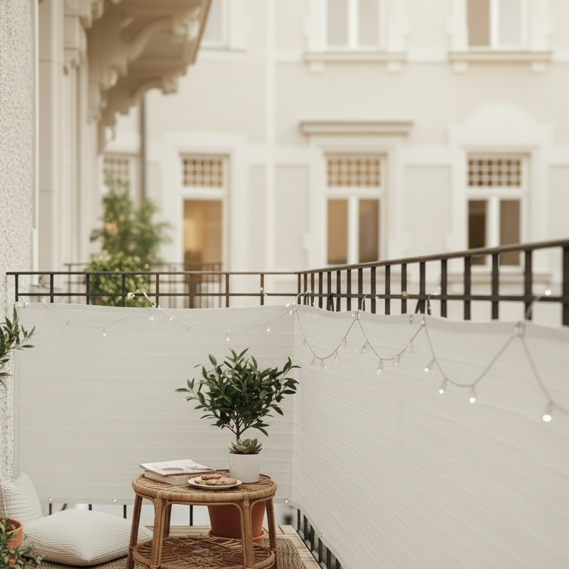 Privacy Balcony Cover – Ivory, Outdoor Screening & Sun Protection