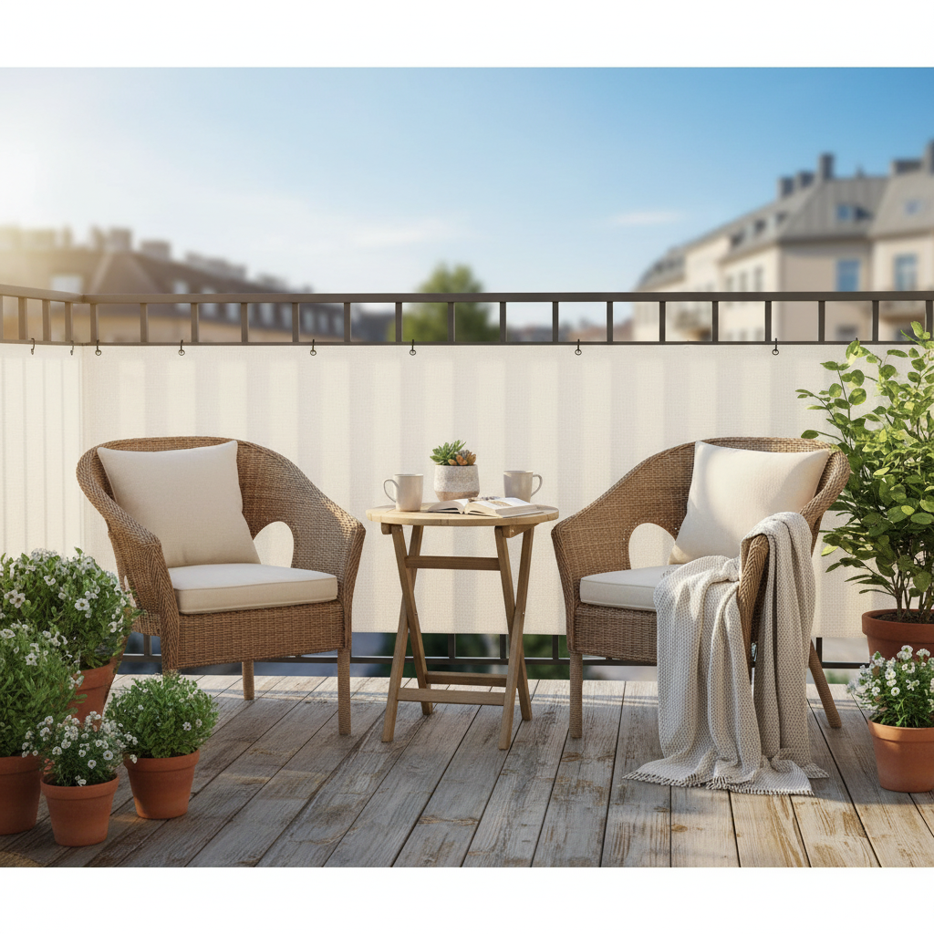 Privacy Balcony Cover – Ivory, Outdoor Screening & Sun Protection