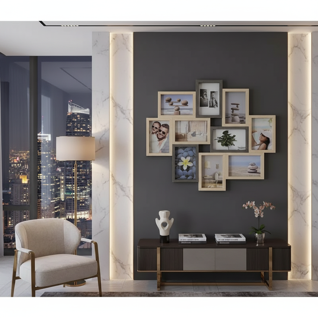Metropolitan Collage Frame – Holds 10 Photos 4x6 Inch, Modern Wall Decor