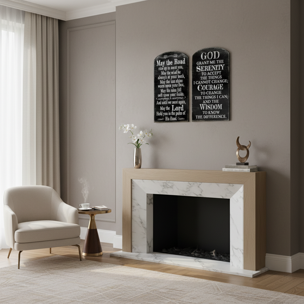 MDF Wall Sign "Lord/God" Assorted Set of 2 Inspirational Wall Decor